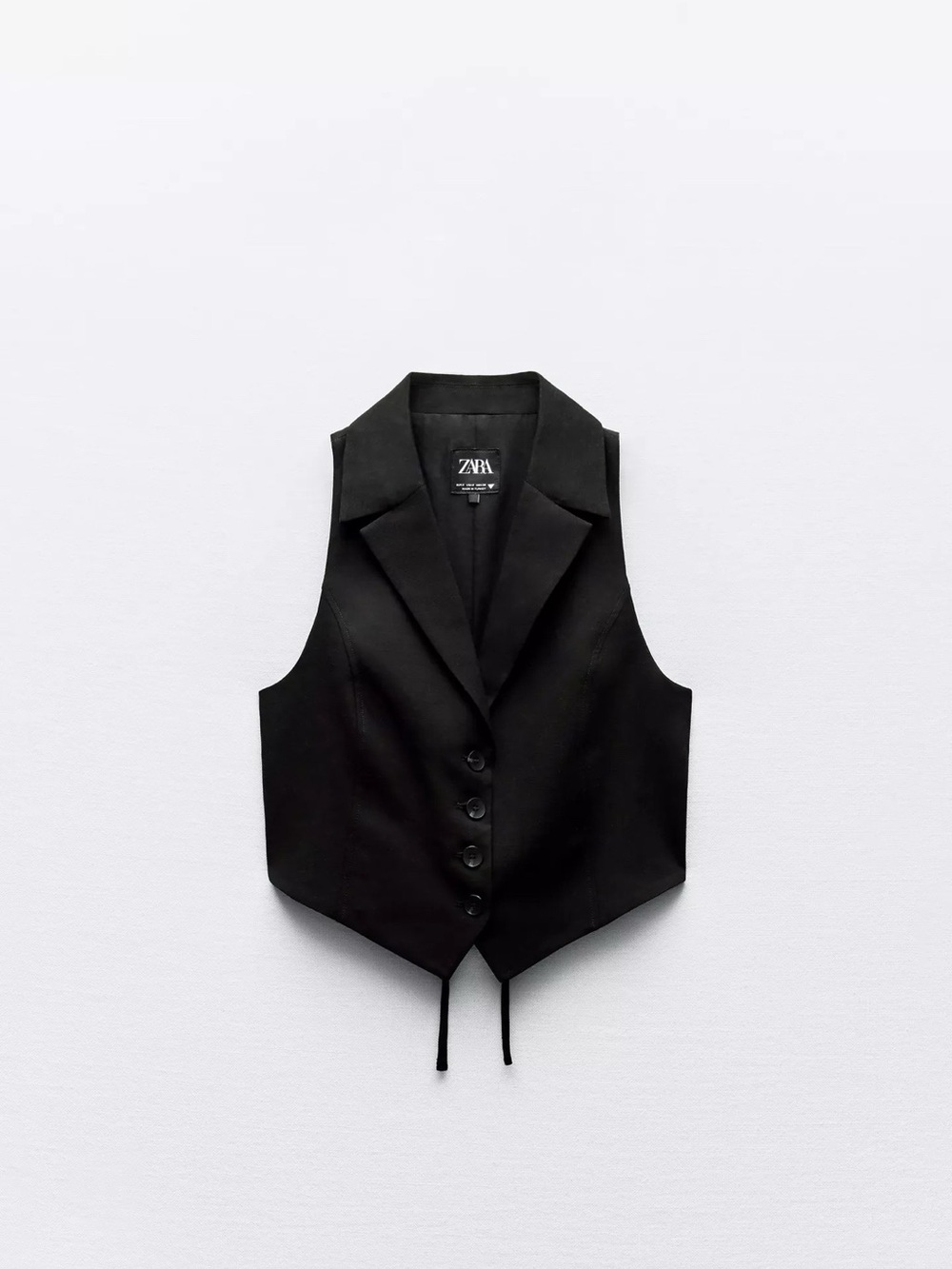 Zara Black Sleeveless Tailored Vest